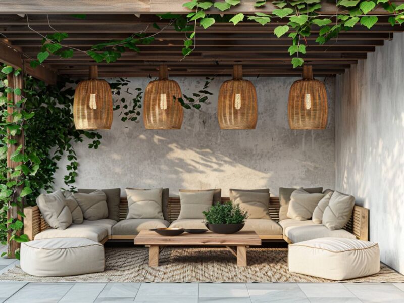 10 inspiracji na urządzenie tarasu w stylu skandynawskim z drewnianymi meblami