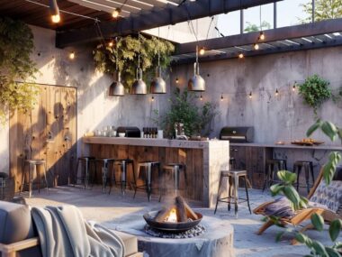 10 inspiracji na urządzenie tarasu z meblami w stylu industrialnym