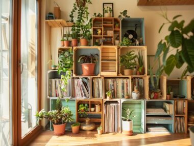 ak zbudować regał z drewnianych skrzynek