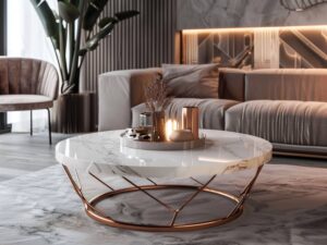 Najlepsze stoły kawowe w stylu glamour z marmurowymi blatami