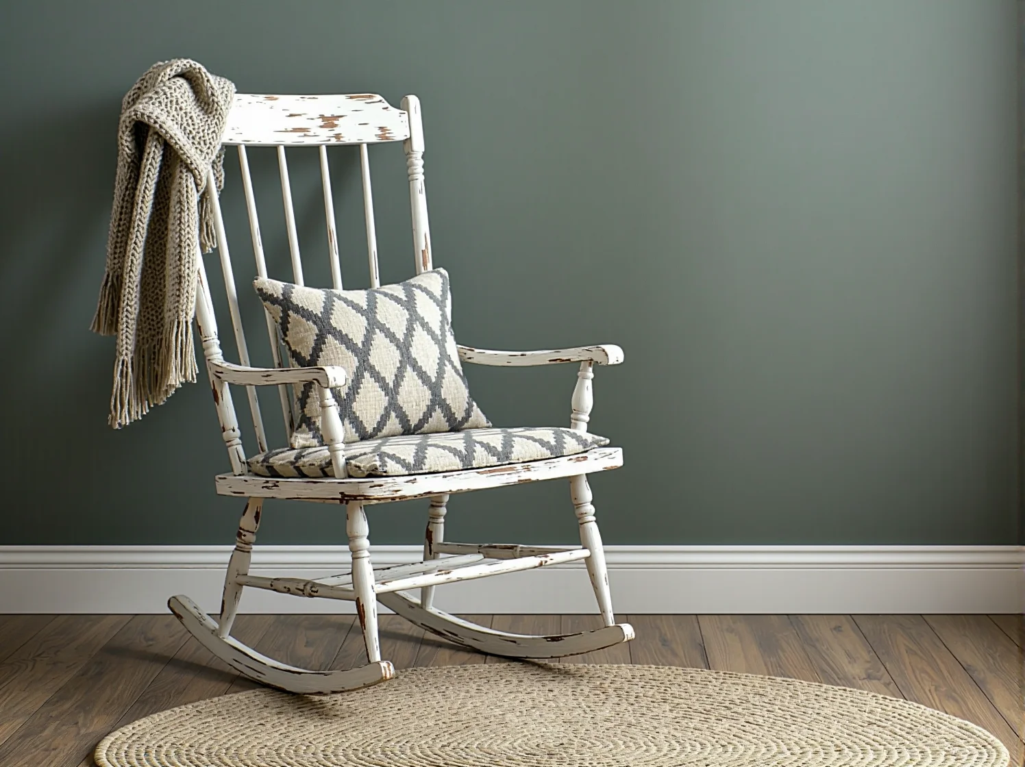 Detale zdobionej szafki po renowacji mebli z wykorzystaniem przecierki i wosku.