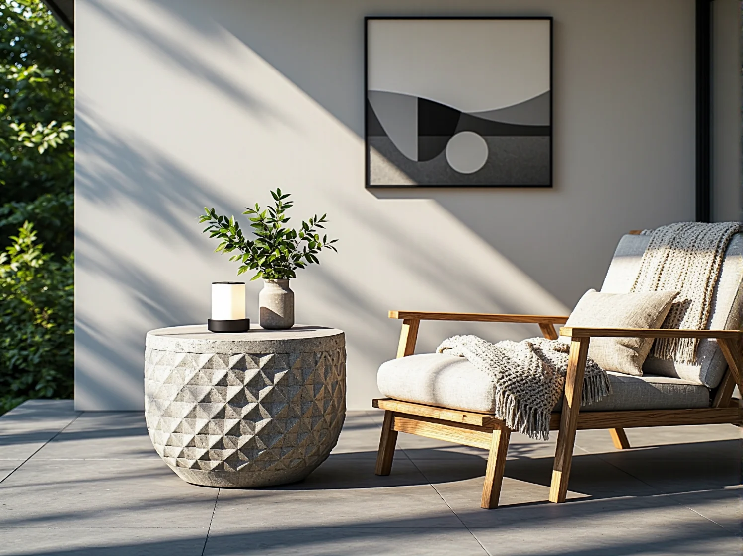 Przytulne oświetlenie tarasu lampami solarnymi w duchu Północy.