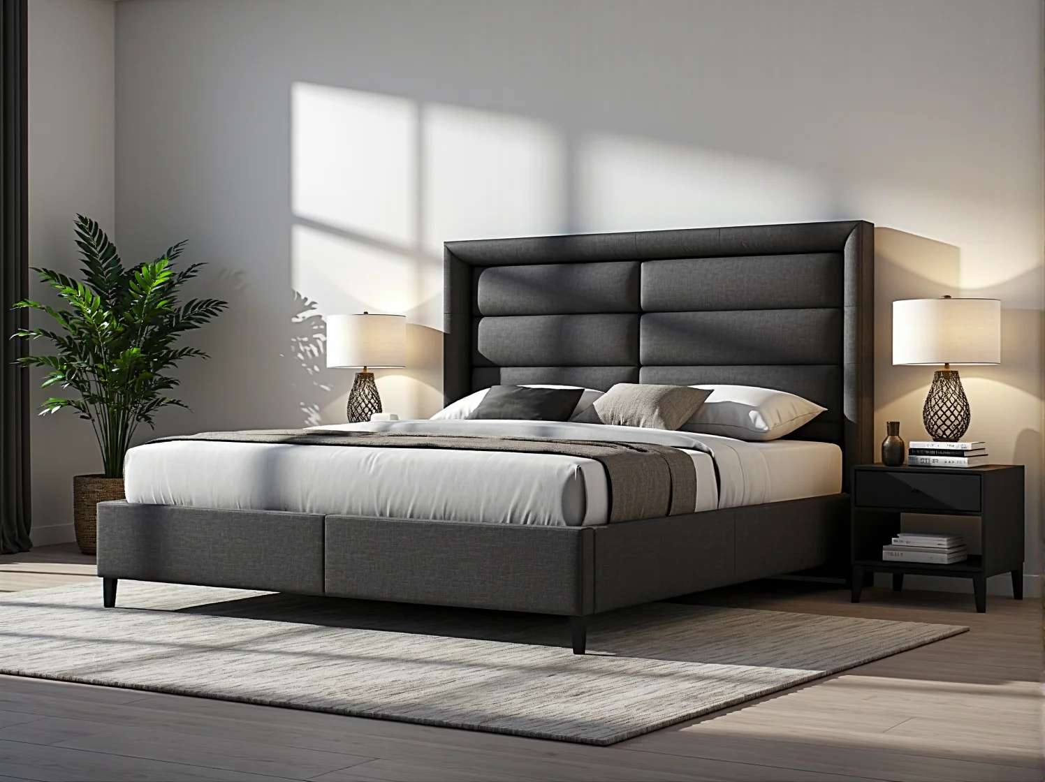 Wygodne łóżko kontynentalne dla dwojga z dwoma oddzielnymi materacami