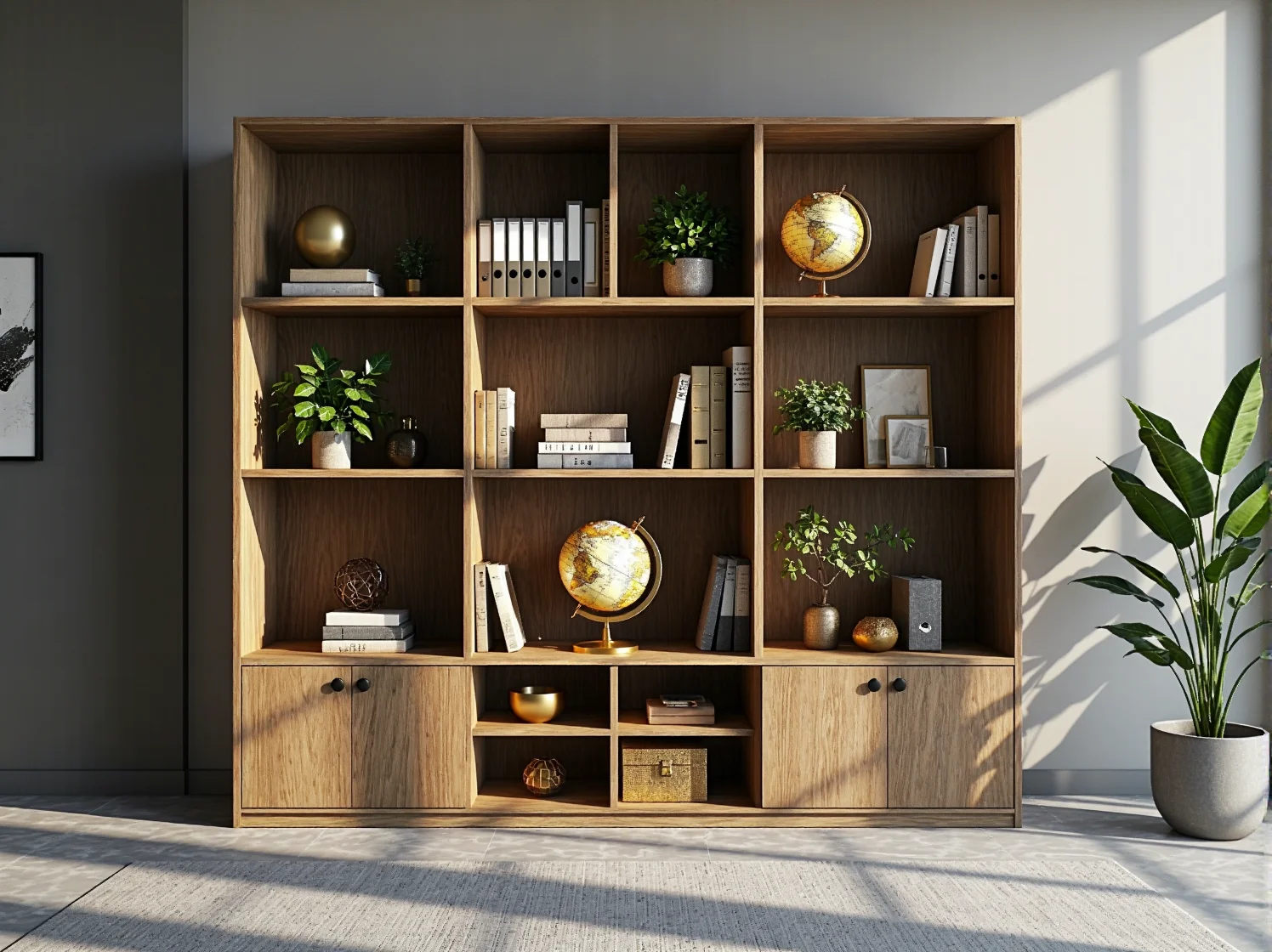 Marmurowy regał glamour do eleganckiego biura – stylowe połączenie profesjonalizmu i wysokiej estetyki.