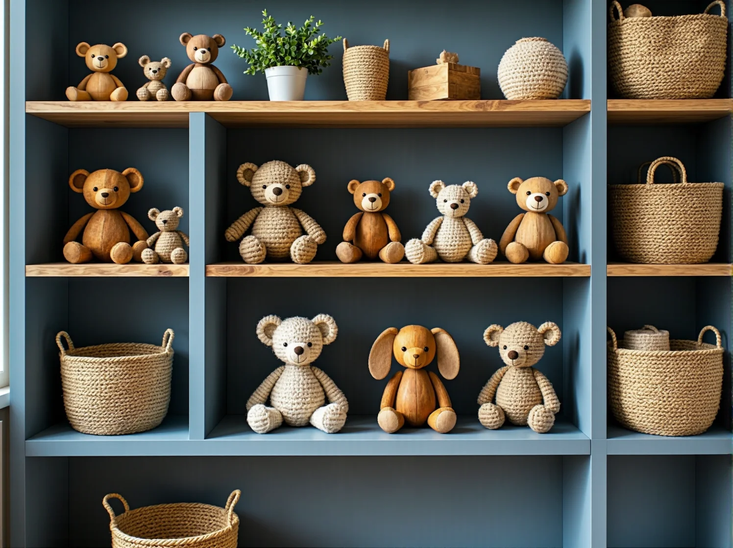 Dekoracje do pokoju dziecięcego z naturalnych materiałów w modnych kolorach ziemi.