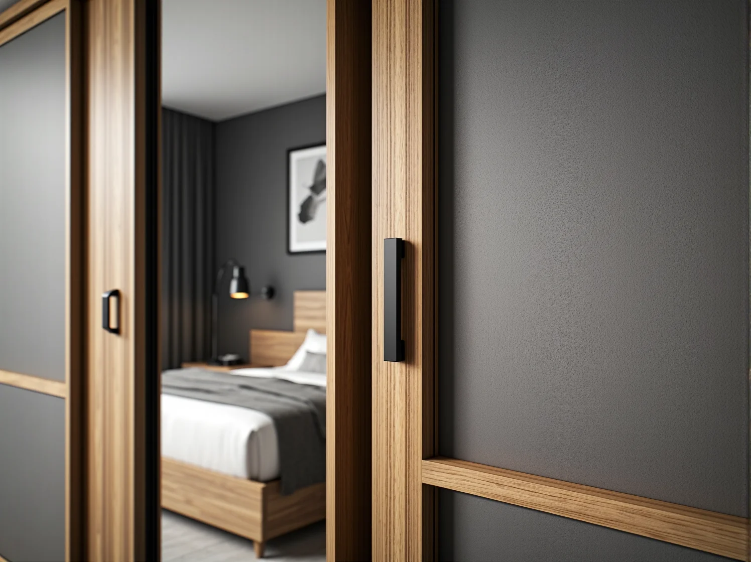 Biała szafa przesuwna z lustrem do małej sypialni optycznie powiększająca wnętrze.