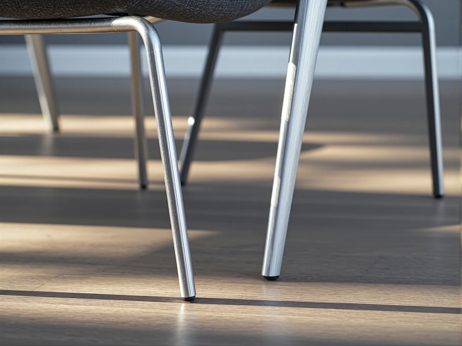 Uśmiechnięta osoba siedząca na wygodnym, designerskim krześle do jadalni, świadczącym o komforcie i stylu.